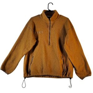 Columbia Fleece‎ Pullover Jacket Amber Gold Quarter Zip Mens Size L Made USA